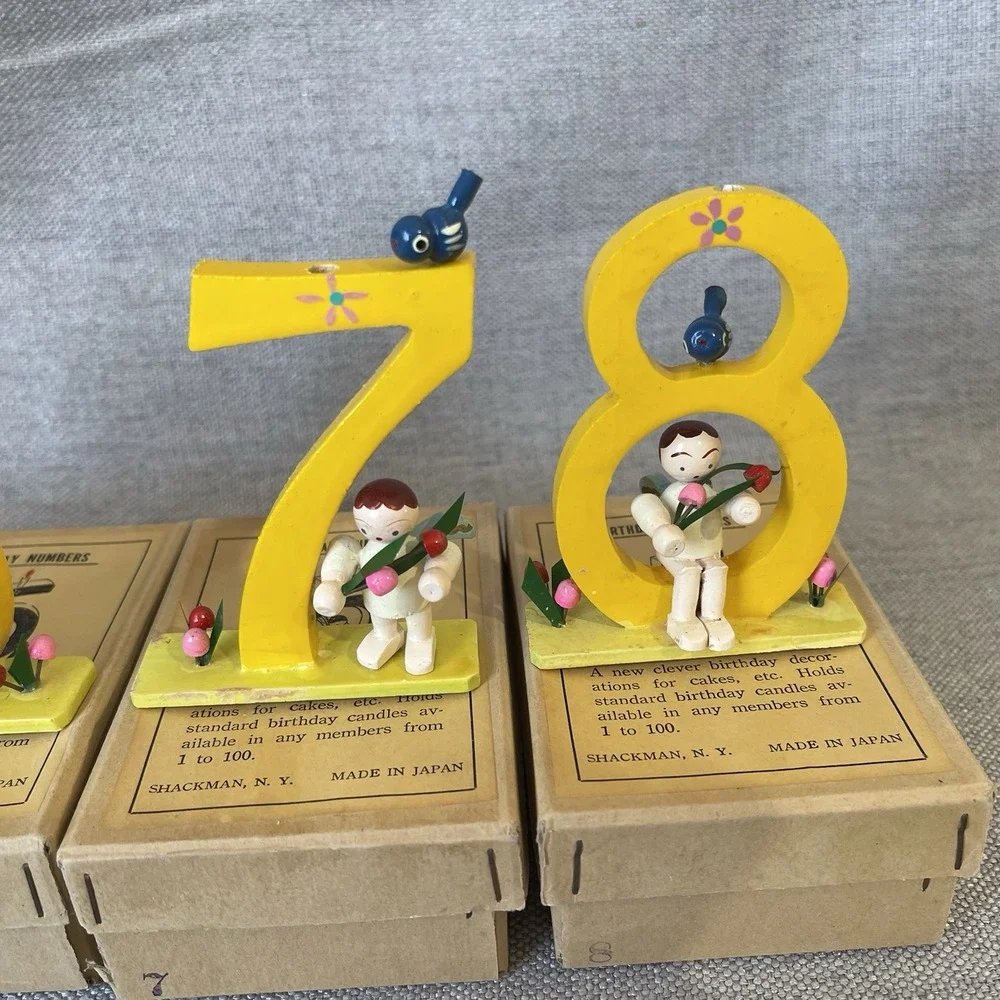 Vintage Shackman Birthday Number Lot Made In Japan Party Supplies